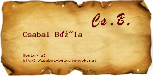 Csabai Béla névjegykártya