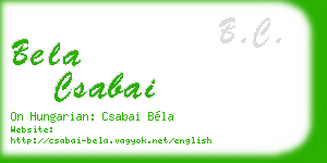 bela csabai business card